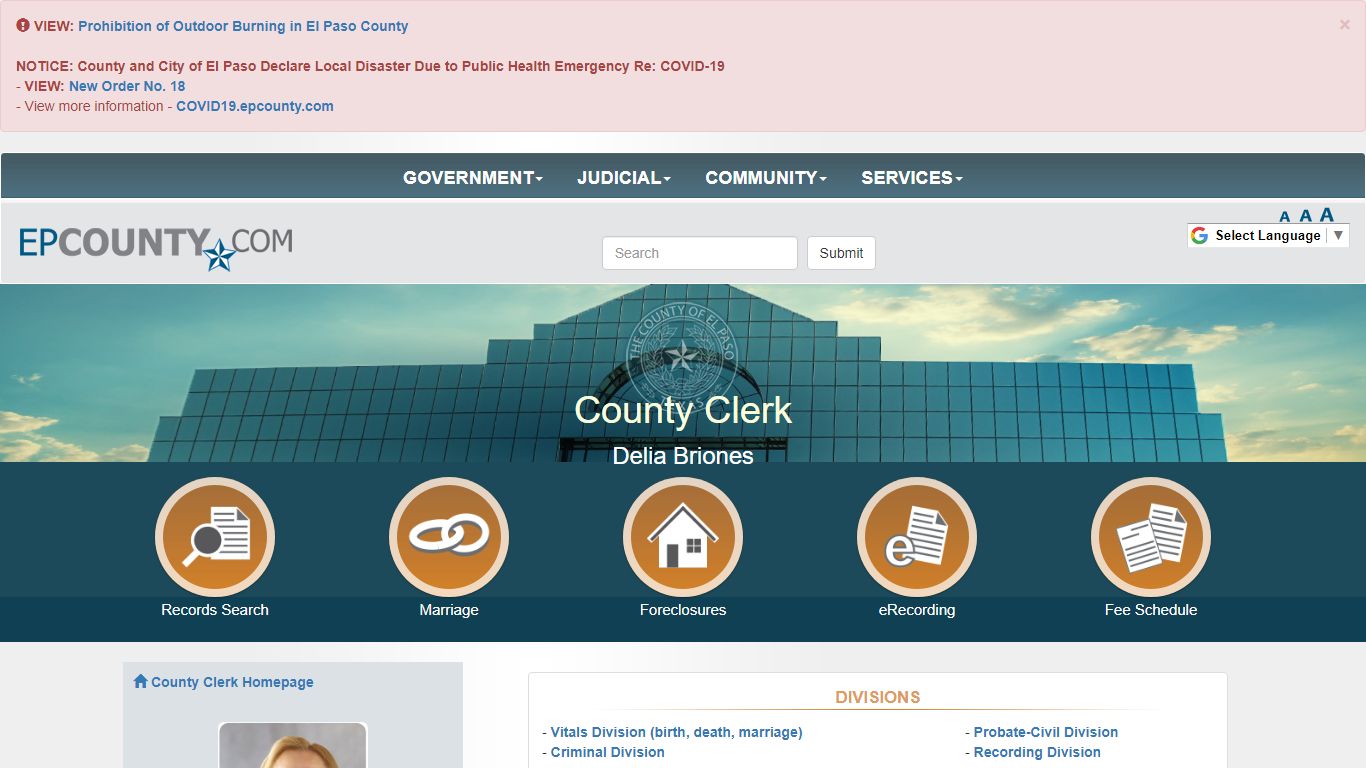 County of El Paso Texas - County Clerk